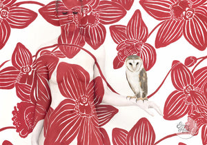 Auction Closed - Owl on Bold Orchid