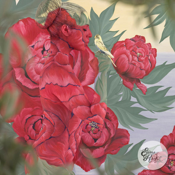 Peony Cradled Budgie