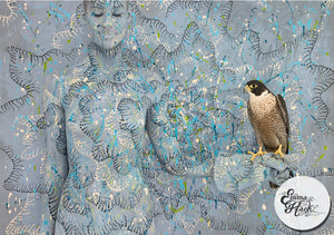 Peregrine Falcon with Spotted Sun